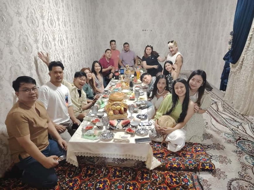 cooking traditional food in Samarkand with local people - Getting Picked Up and Moving to Toyloq District