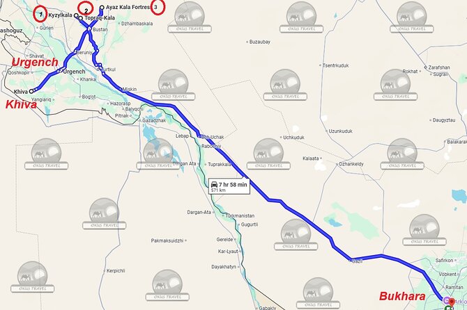 Transfer from Khiva to Bukhara by Fortresses - Ayaz Kala: One Longer Stop and a Free Admission Site