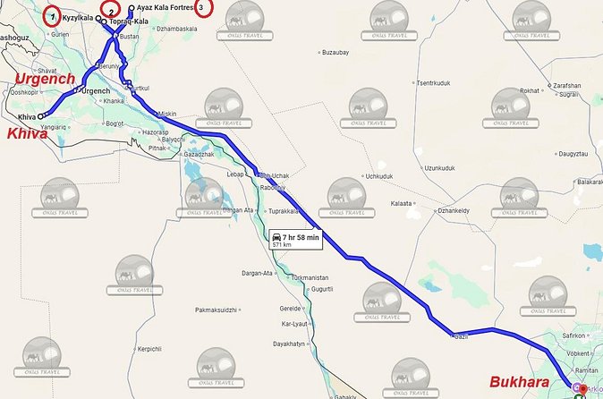 Transfer from Khiva to Bukhara by Fortresses - Kyzyl Kala: A Short Visit to the Last Stage of Antique Khorezm